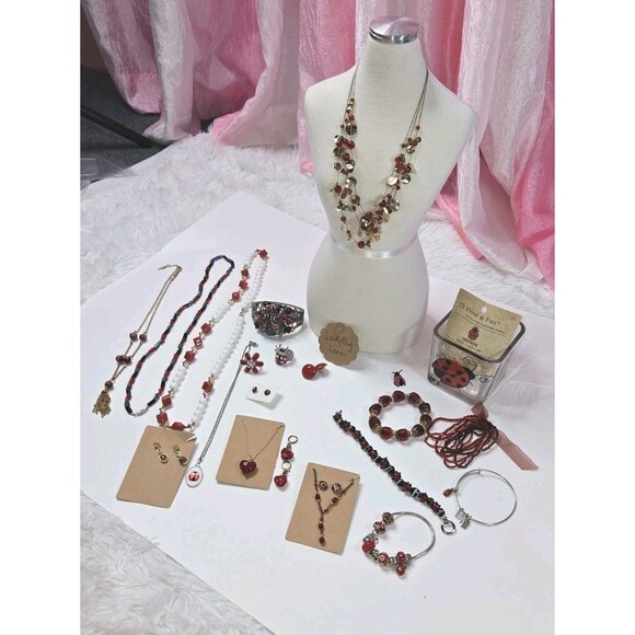 Jewelry Lot Ladybug Love Theme Clean Curated Bundle Free Gift - Picture 1 of 16